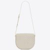 Saint Laurent Joan Satchel Bag In White Quilted Leather