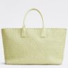 Bottega Veneta Large Cabat Bag In Zest Washed Intrecciato Lambskin