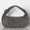 Bottega Veneta Large BV Jodie Bag In Grey Woven Suede