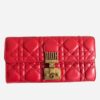 Dior DiorAddict Continental Wallet In Red Lambskin