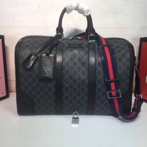 Replica Gucci Double G Black carry-on duffle 474131BLACK/GREY