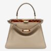 Fendi Grey Peekaboo ISeeU Medium Bag with Tortoiseshell