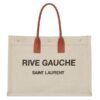 Saint Laurent Rive Gauche Tote Bag With Tan Handle