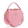 Prada Odette Heart Bag In Pink Saffiano Leather