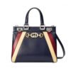 Replica Gucci Zumi Smooth Leather With Stripes Small Top Handle Bag 569712