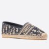 Dior Granville Espadrille In Blue Oblique Embroidered Cotton