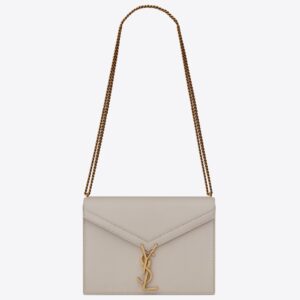 Saint Laurent Blanc Cassandra Monogram Clasp Bag