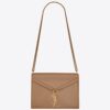 Saint Laurent Camel Cassandra Monogram Clasp Bag