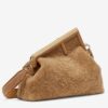 Fendi Small First Bag In Brown Wool Sheepskin