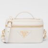 Prada Mini Vanity Bag in White Grained Leather