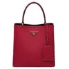 Prada Red Saffiano North South Double Medium Bag