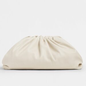 Bottega Veneta The Pouch Clutch In White Calfskin