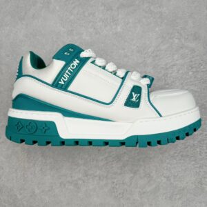 Louis Vuitton Trainer Maxi LV Low-Top Casual Shoes, Sneakers, Sports Shoes for Men and Women in White and Blue 1ACI0K