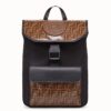 Fendi Nylon Backpack With Glazed Fabric With FF Motif