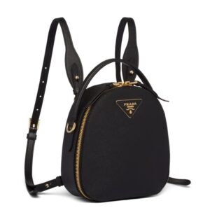Prada Odette Backpack In Black Saffiano Leather