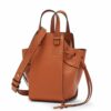 Loewe Mini Hammock Drawstring Bag In Brown Calfskin