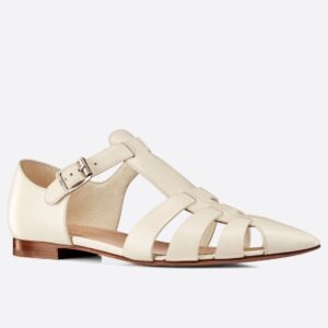 Dior Sauvage Ballerina Flat In Ivory Calfskin
