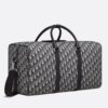 Dior Lingot 50 Duffle Bag In Black Oblique Jacquard