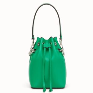 Fendi Mon Tresor Mini Bucket Bag In Green Calfskin