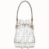 Fendi White Mon Tresor Mini Bucket Bag In Transparent PU