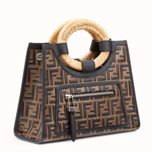 Fendi Brown FF Logo Runaway Shopper Bag