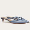 Valentino VLogo Mules 40mm In Blue Patent Leather
