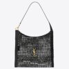 Saint Laurent Oxalis Shoulder Bag in Black Raffia