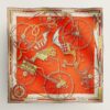 Hermes Orange Voitures en Equilibre Shawl 140