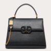 Valentino Vsling Handbag In Black Grainy Calfskin