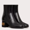 Valentino Heritage Ankle Boot 60mm In Black Calfskin Leather