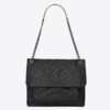Saint Laurent Large Niki Chain Bag In Black Crinkled Leather
