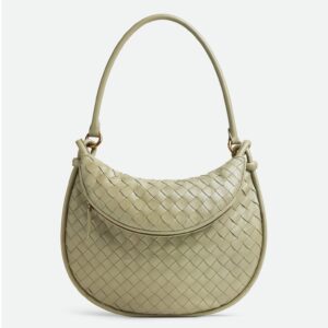 Bottega Veneta Gemelli Medium Bag in Travertine Intrecciato Lambskin