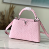 Louis Vuitton Small Capucines Ostrich Leather Handbag – Pink