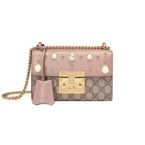 Replica Gucci Padlock Studded GG Supreme Shoulder Bag 432182