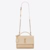 Saint Laurent New Medium Sunset Bag In Beige Calfskin