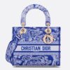 Dior Medium Lady D-Lite Bag In Fluorescent Blue Toile de Jouy Reverse Embroidery