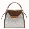 Fendi Peekaboo X Lite Medium Bag In White Perforated Leather
