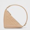 Prada Triangle Pouch Bag In Beige Leather