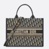 Dior Medium Book Tote Bag with Strap in Blue Dior Oblique Canvas